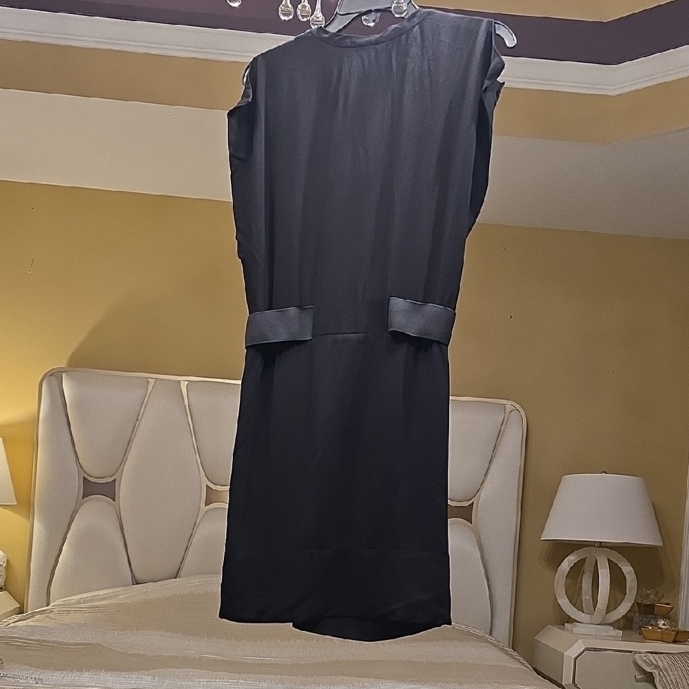 IRO Black V-Neck Mini Dress Viscose Size 38, Medium US - Picture 4 of 11